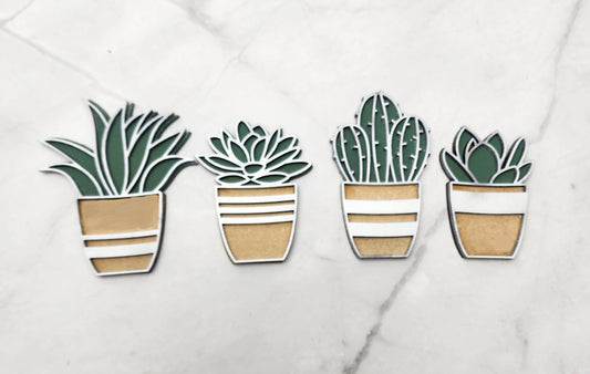 Succulent Magnets - 4 Pack